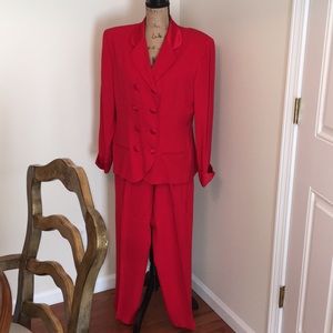Vintage Bright red pants suit Lois Snyder Dani Max